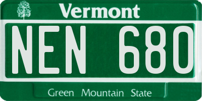 VT license plate NEN680