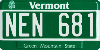 VT license plate NEN681