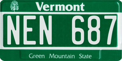 VT license plate NEN687
