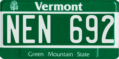 VT license plate NEN692