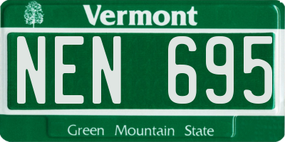 VT license plate NEN695