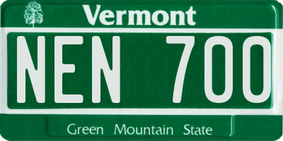 VT license plate NEN700