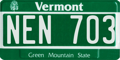 VT license plate NEN703