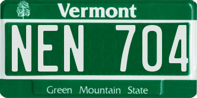 VT license plate NEN704