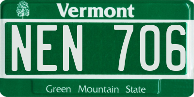 VT license plate NEN706