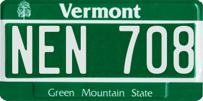 VT license plate NEN708