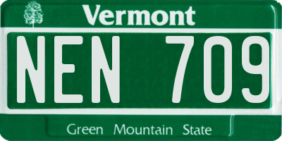 VT license plate NEN709