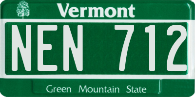 VT license plate NEN712