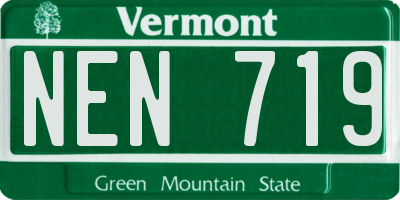 VT license plate NEN719