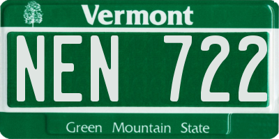 VT license plate NEN722