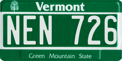 VT license plate NEN726