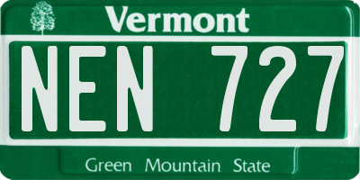 VT license plate NEN727
