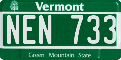 VT license plate NEN733