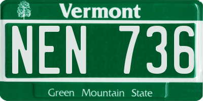 VT license plate NEN736