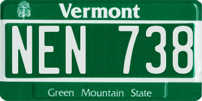 VT license plate NEN738