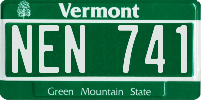 VT license plate NEN741