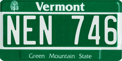 VT license plate NEN746