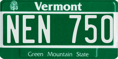 VT license plate NEN750