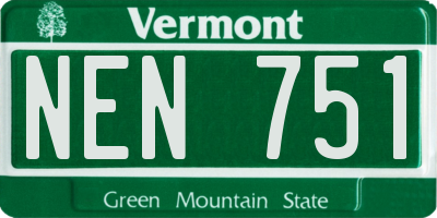VT license plate NEN751