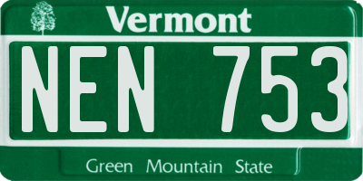 VT license plate NEN753