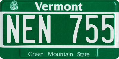 VT license plate NEN755
