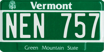 VT license plate NEN757