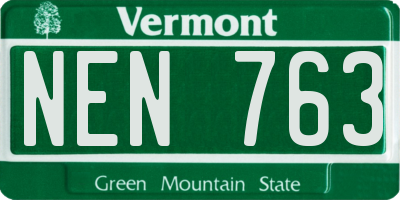 VT license plate NEN763