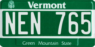 VT license plate NEN765
