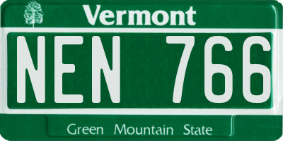 VT license plate NEN766