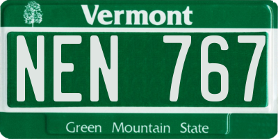 VT license plate NEN767
