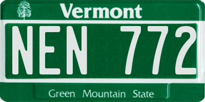 VT license plate NEN772