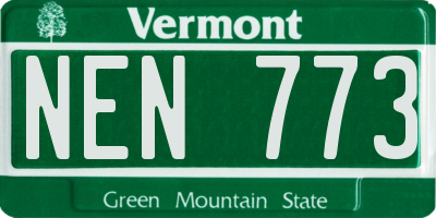 VT license plate NEN773