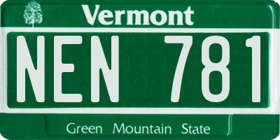 VT license plate NEN781