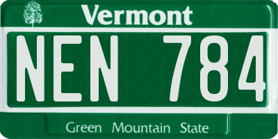 VT license plate NEN784