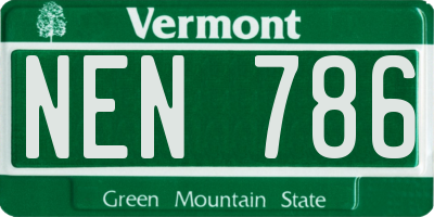 VT license plate NEN786