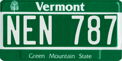 VT license plate NEN787