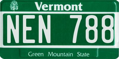 VT license plate NEN788