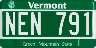 VT license plate NEN791