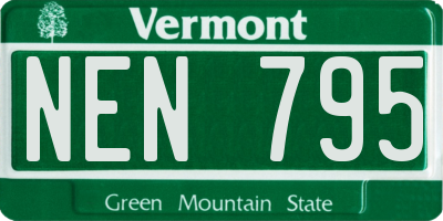 VT license plate NEN795