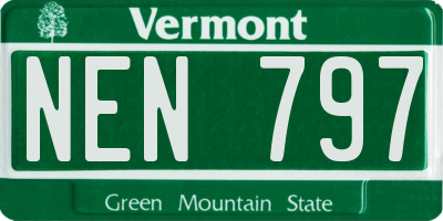 VT license plate NEN797