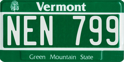 VT license plate NEN799