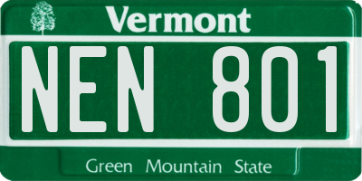 VT license plate NEN801