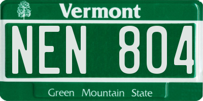 VT license plate NEN804