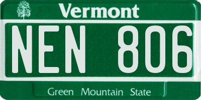 VT license plate NEN806