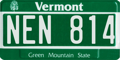 VT license plate NEN814