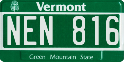 VT license plate NEN816