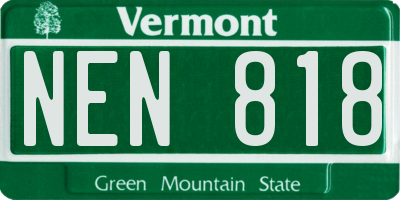 VT license plate NEN818
