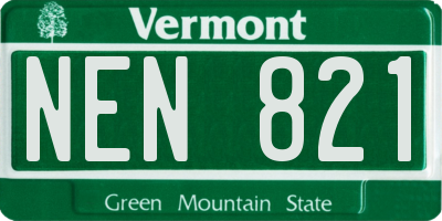 VT license plate NEN821