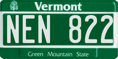 VT license plate NEN822