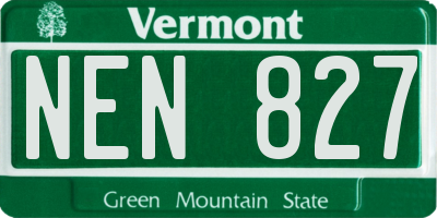 VT license plate NEN827